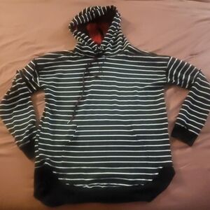 Maurices Black and White Striped Women's Hoodie